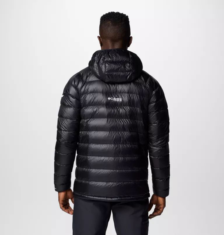 Columbia Arctic Crest™ Down Hooded Men Jackets Black | KOYJRF-273