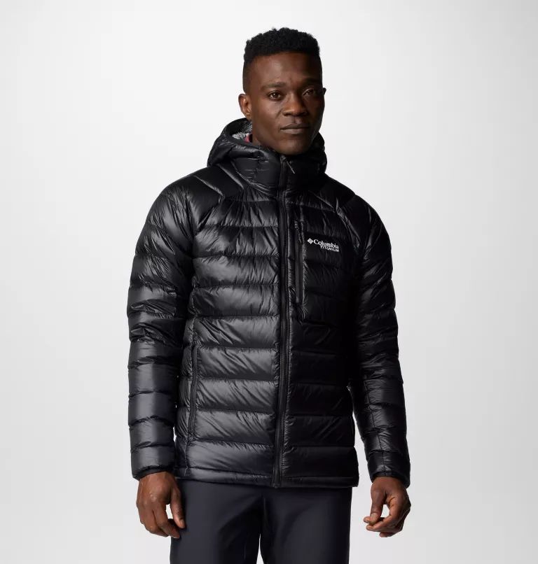 Columbia Arctic Crest™ Down Hooded Men Jackets Black | KOYJRF-273