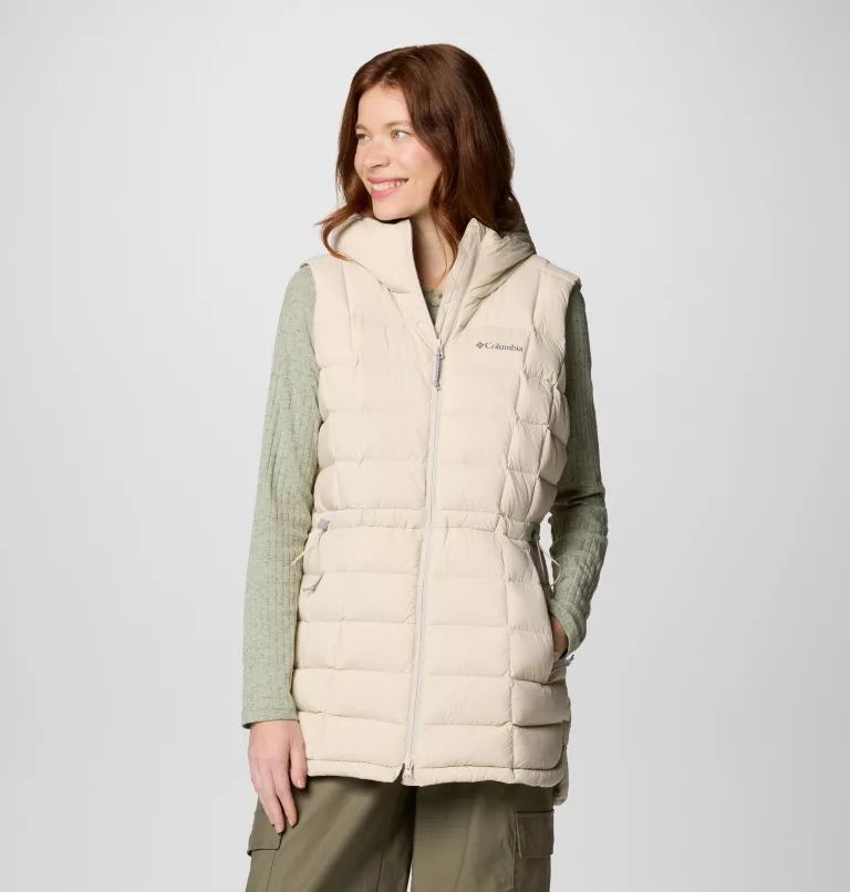 Columbia Ardenwood™ Mid hooded Down Women Vest Cream | LEXBGT-713